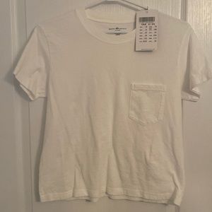 Brandy Melville 100% White Cotton T-Shirt with pocket